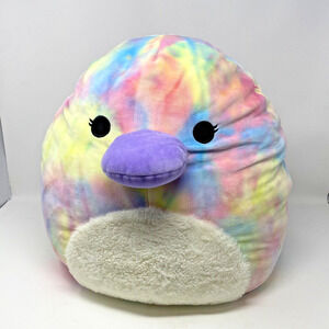 Squishmallow Brindall Tie-dye Platypus 18” In‎ Good Used Condition